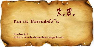 Kuris Barnabás névjegykártya