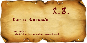 Kuris Barnabás névjegykártya