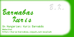 barnabas kuris business card